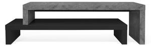 Crni dvostruki stalak za TV s detaljima od betona TemaHome Cliff, 125 x 40 cm