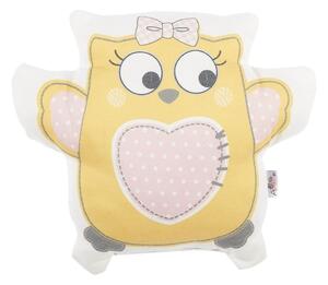 Žuti pamučni dječji jastuk Mike & Co. NEW YORK Pillow Toy Owl, 32 x 26 cm