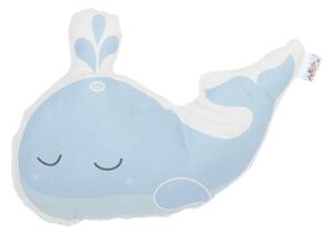 Plavi pamučni dječji jastuk Mike & Co. NEW YORK Pillow Toy Whale, 35 x 24 cm