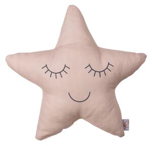 Bež-ružičasti pamučni dječji jastuk Mike & Co. NEW YORK Pillow Toy Star, 35 x 35 cm