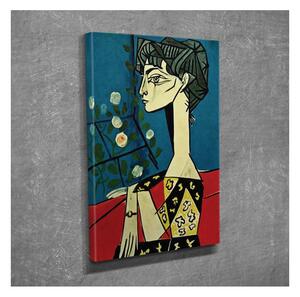 Zidna reprodukcija na platnu Pablo Picasso Jacqueline with Flowers, 30 x 40 cm