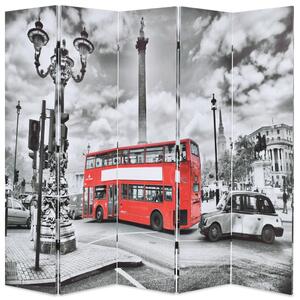 VidaXL Sklopiva sobna pregrada 200 x 170 cm slika londonskog autobusa