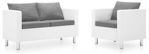 VidaXL 2-dijelni set sofa od umjetne kože bijeli i svjetlosivi