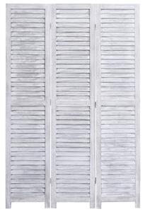 VidaXL Sobna pregrada s 3 panela siva 105 x 165 cm drvena