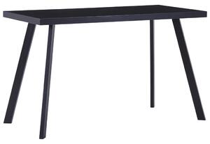 VidaXL Blagovaonski stol crni 120 x 60 x 75 cm od kaljenog stakla