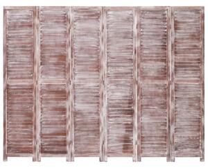 VidaXL Sobna pregrada sa 6 panela smeđa 210 x 165 cm drvena
