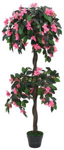 VidaXL Umjetna Biljka Rododendron s Posudom 155 cm Zeleno-ružičasta