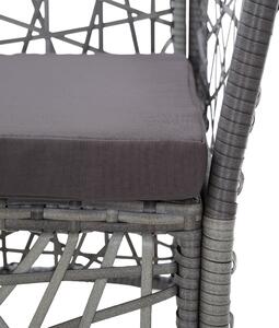 Vrtne stolice s jastucima 2 kom od poliratana sive