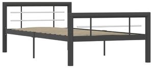 VidaXL Okvir za krevet sivo-bijeli metalni 90 x 200 cm