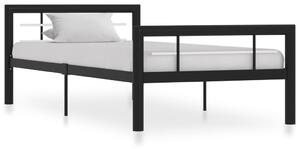 VidaXL Okvir za krevet crno-bijeli metalni 90 x 200 cm