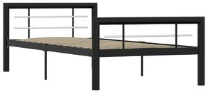 VidaXL Okvir za krevet crno-bijeli metalni 100 x 200 cm