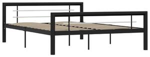 VidaXL Okvir za krevet crno-bijeli metalni 140 x 200 cm