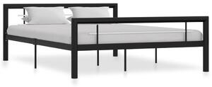 VidaXL Okvir za krevet crno-bijeli metalni 140 x 200 cm