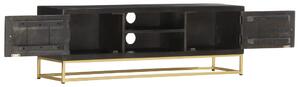 VidaXL TV ormarić crno-zlatni 120 x 30 x 40 cm od masivnog drva manga