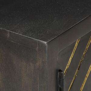 VidaXL Komoda crno-zlatna 120 x 30 x 75 cm od masivnog drva manga