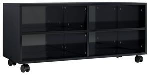 VidaXL TV ormarić s kotačima visoki sjaj crni 90x35x35 cm od iverice