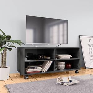 VidaXL TV ormarić s kotačima visoki sjaj sivi 90x35x35 cm od iverice