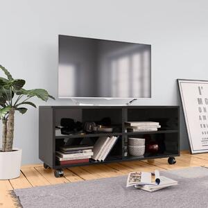 VidaXL TV ormarić s kotačima visoki sjaj crni 90x35x35 cm od iverice