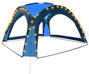 VidaXL Šator za zabave LED s 4 bočna zida 3,6 x 3,6 x 2,3 m plavi