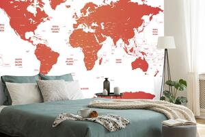 Tapeta zemljovid svijeta s pojedinim državama u crvenoj boji