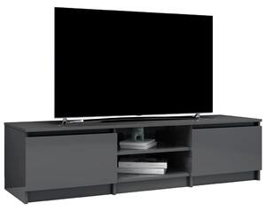 TV ormarić od iverice visoki sjaj sivi 140 x 40 x 35,5 cm
