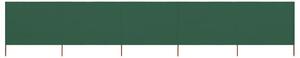 VidaXL Vjetrobran s 5 panela od tkanine 600 x 160 cm zeleni