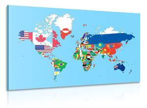 Slika zemljovid svijeta sa zastavama