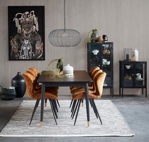Crni blagovaonski stol od drva kaučukovca Canett Nelly, 180 x 90 cm