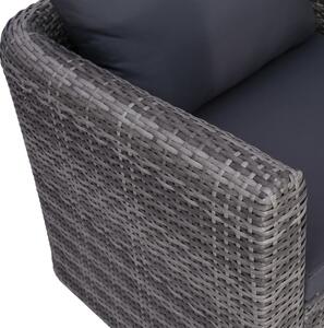 Vrtna stolica od poliratana s jastukom i jastučićem siva