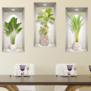 3 zidne 3D samoljepljive naljepnice Ambiance Banana Trees
