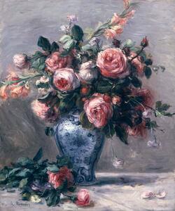 Pierre Auguste Renoir - Reprodukcija umjetnosti Vase of Roses, (35 x 40 cm)