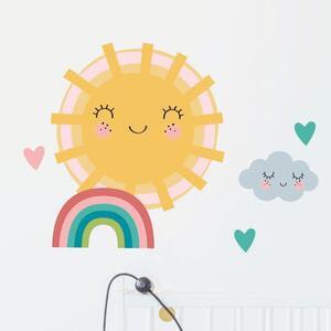 Set zidnih samoljepljivih naljepnica Ambiance Sun, Clound and Rainbow