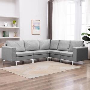 VidaXL 5-dijelni set sofa od tkanine svjetlosivi
