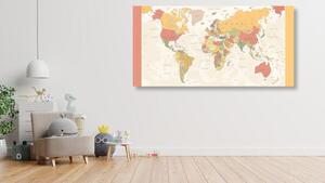 Slika na plutu detaljan zemljovid svijeta