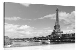 Slika prekrasna panorama Pariza u crno-bijelom dizajnu