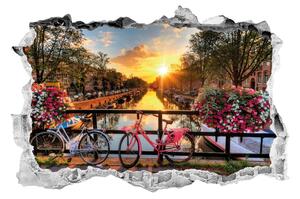 3D zidna samoljepljiva naljepnica Ambiance Sunrise over Amsterdam