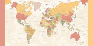 Slika na plutu detaljan zemljovid svijeta