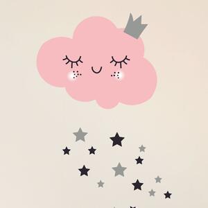 Set zidnih samoljepljivih naljepnica Ambiance Pink Clound and Stars