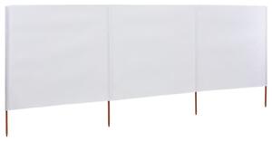 VidaXL Vjetrobran s 3 panela od tkanine 400 x 120 cm bijeli