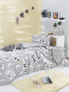 Posteljina za jednostruki krevet od ranforce pamuka Mijolnir Liana Grey, 140 x 200 cm