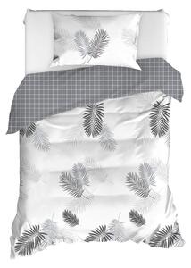 Posteljina za jednostruki krevet od ranforce pamuka Mijolnir Pipong White & Grey, 140 x 200 cm