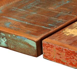 7-dijelni barski set od masivnog obnovljenog drva, prave kože i platna