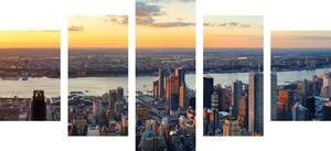 5-dijelna slika panorama grada New York