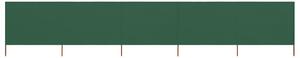 VidaXL Vjetrobran s 5 panela od tkanine 600 x 120 cm zeleni