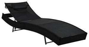 Ležaljka za sunčanje s jastukom poliratan crna