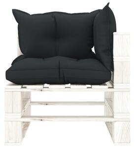 VidaXL Kutna vrtna sofa od paleta s antracit jastucima drvena