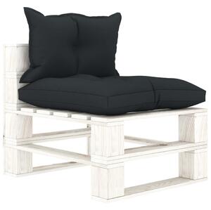 VidaXL Srednja vrtna sofa od paleta s antracit jastucima drvena