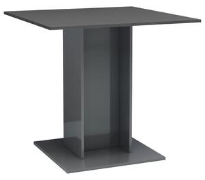 VidaXL Blagovaonski stol visoki sjaj sivi 80 x 80 x 75 cm od iverice