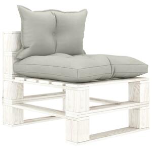 VidaXL Srednja vrtna sofa od paleta sa smeđesivim jastucima drvena