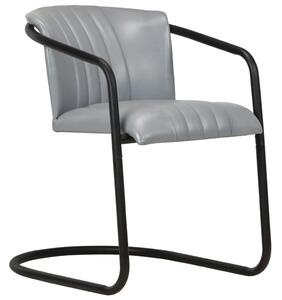 VidaXL Blagovaonske stolice od prave kože 2 kom sive